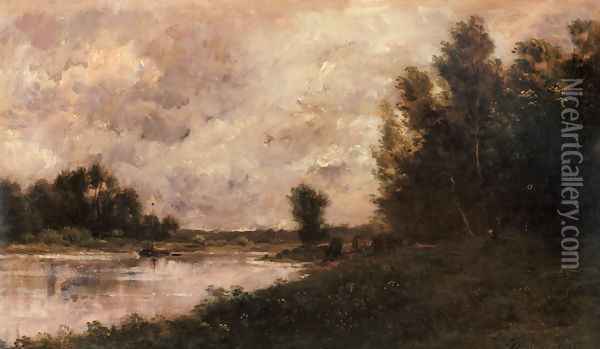 Bords De L'oise I Oil Painting - Charles-Francois Daubigny