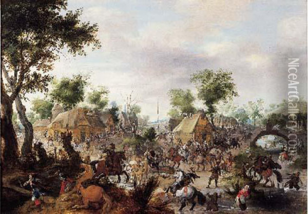 Le Sac D'un Village Oil Painting - Pieter Snayers