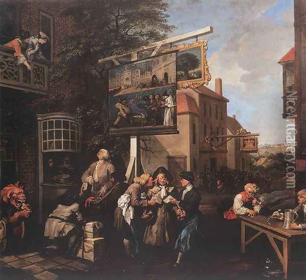 Soliciting Votes 1754 Oil Painting - William Hogarth
