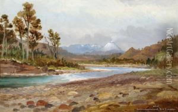 Ngauruhoe And Tongariro Oil Painting - Charles Blomfield