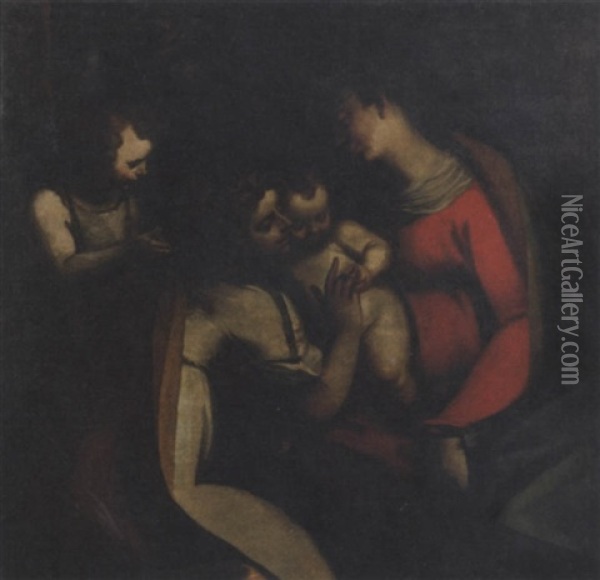 Matrimonio Mistico Di Santa Caterina Oil Painting - Luca Cambiaso