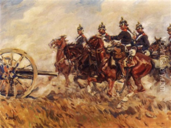 Kavallerie Oil Painting - Angelo Jank