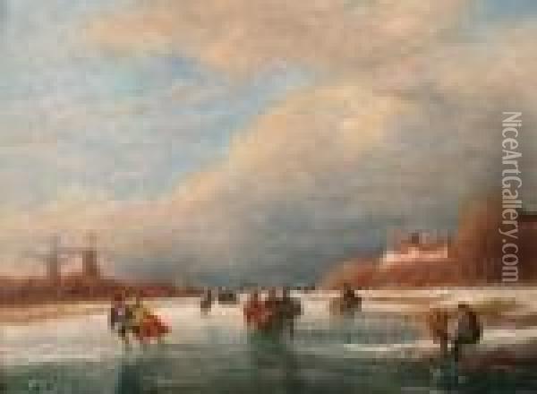 Winter Leisure Oil Painting - Nicholas Jan Roosenboom
