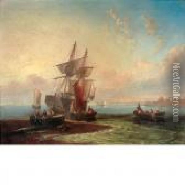 The 'bergithe Drammer' Off The South African Coast Oil Painting - John Wilson Carmichael