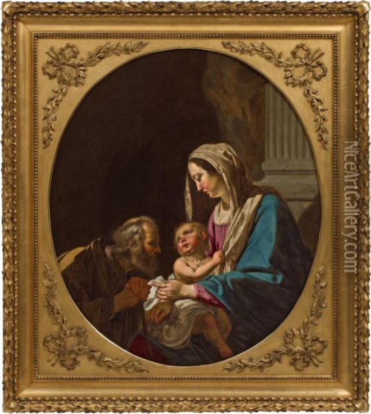 Heilige Familie Oil Painting - Jan Van Bijlert