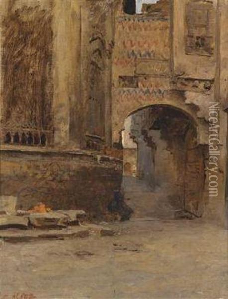Archway In Cairo Oil Painting - Leopold Carl Muller