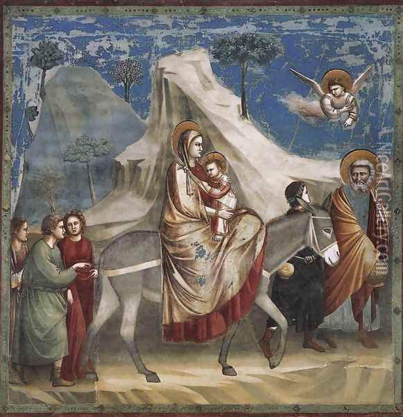 No. 20 Scenes from the Life of Christ- 4. Flight into Egypt 1304-06 Oil Painting - Giotto Di Bondone