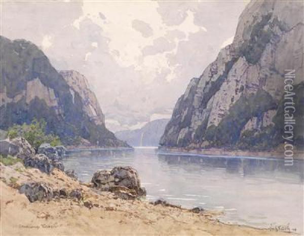The Gorge Kasan Oil Painting - Fritz Lach