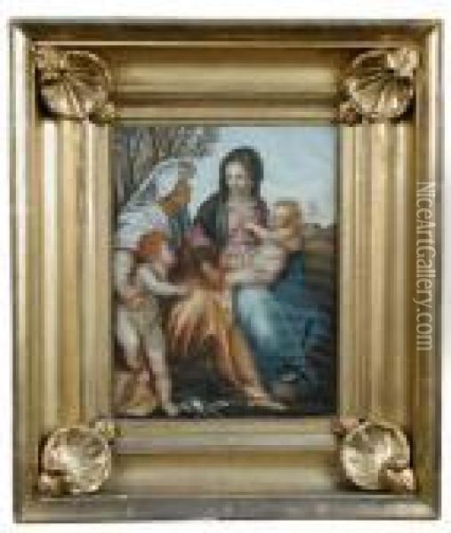 The Madonna And Child With Saint Elizabeth And The Infant Saint John The Baptist Oil Painting - Andrea Del Sarto