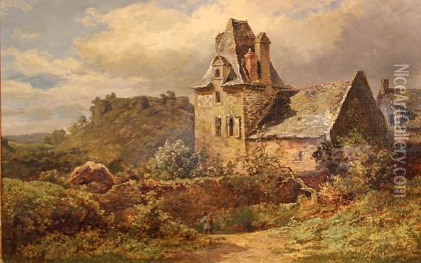 A Country Village Oil Painting - Samuel Henry Baker