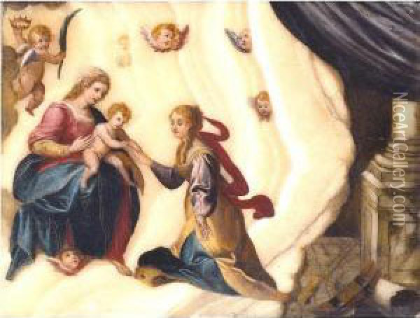 The Mystic Marriage Of Saint Catherine Oil Painting - Antonia Tempesta