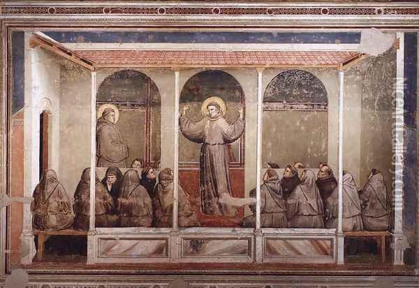 Scenes from the Life of Saint Francis- 3. Apparition at Arles 1325 Oil Painting - Giotto Di Bondone