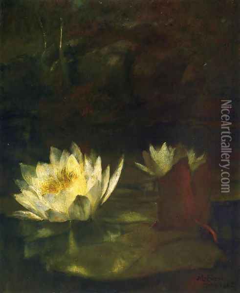 The Last Water Lilies Oil Painting - John La Farge
