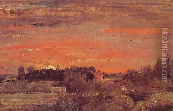 East Bergholt Rectory Oil Painting - John Constable