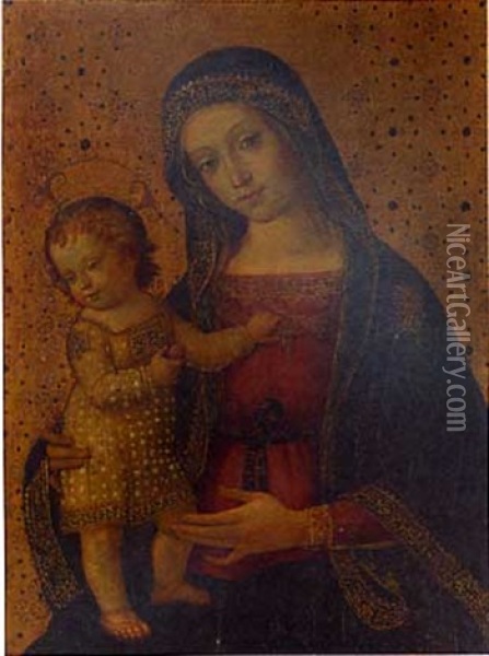 Madonna And Child Oil Painting - Francesco D'Antonio Da Viterbo