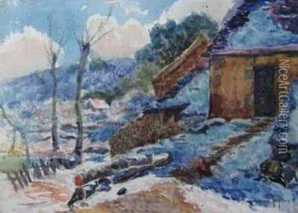 Murols Sous La Neige Oil Painting - Adolphe Rey