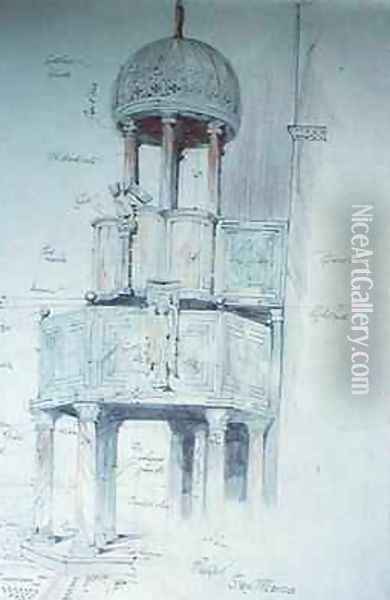 Design for the Pulpit at San Marco Venice Oil Painting - Ernest William Gimson