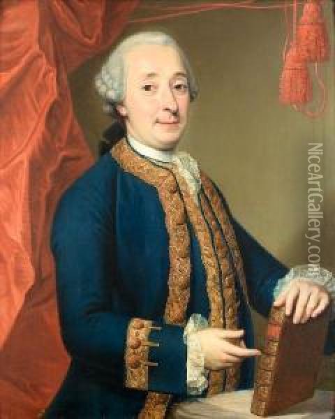 Portrait Of A Gentleman Oil Painting - Johann Jacob Schmitz