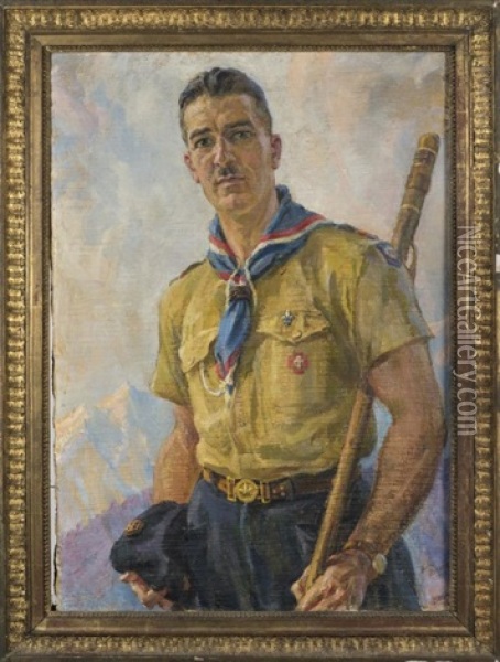 Portrait De Monsieur Bichot Oil Painting - Gyula Meresz Muller