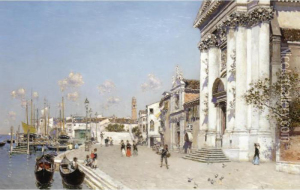 Santa Maria Del Rosario, Venecia (santa Maria Del Rosario, Venice) Oil Painting - Martin Rico y Ortega