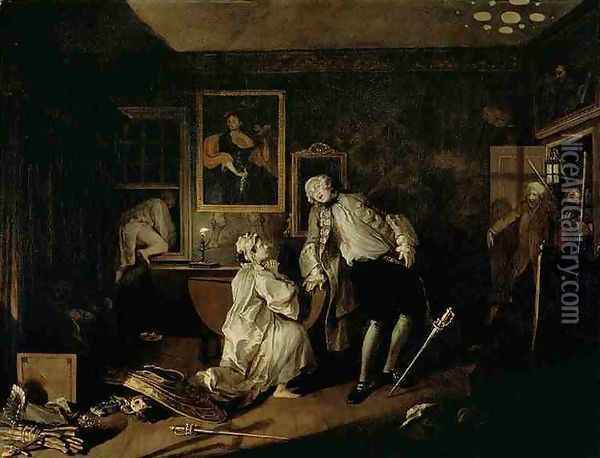 Marriage a la Mode V The Bagnio Oil Painting - William Hogarth