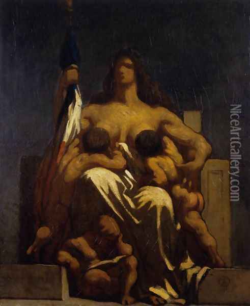 The Republic 1848 Oil Painting - Honore Daumier