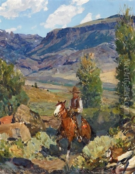 Coming Up The Trail Oil Painting - Frank Tenney Johnson