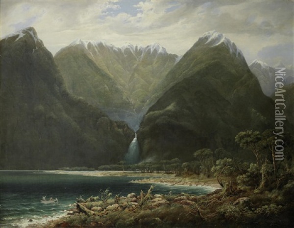 In Milford Sound, West Coast, New Zealand Oil Painting - Isaac Whitehead