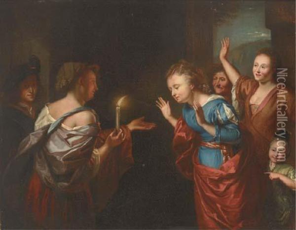 The Wise And Foolish Virgins Oil Painting - Godfried Schalcken