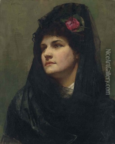 A Spanish Beauty (1883-84) Oil Painting - Thomas William Roberts