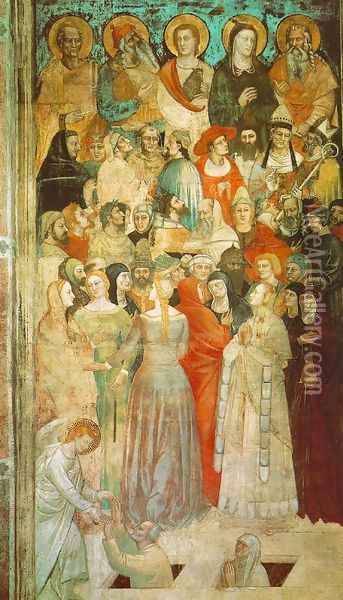 Last Judgment (detail) 1350s Oil Painting - Nardo di Cione