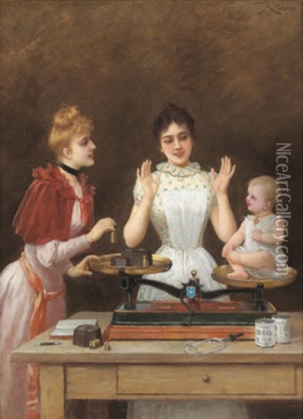 Fursorgliche Mutter, Paris Oil Painting - Emile Eisman-Semenowsky