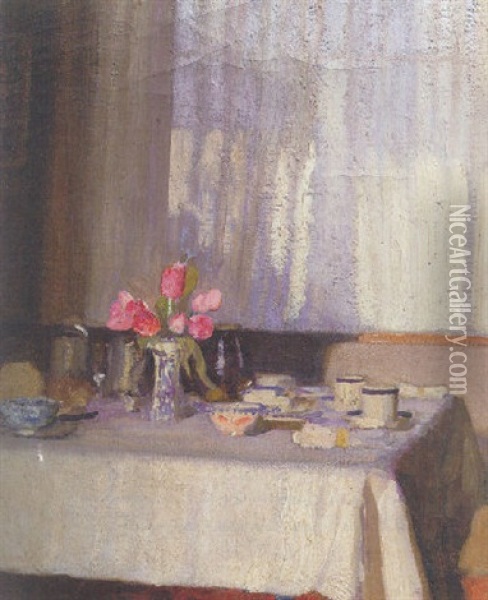 The Breakfast Table Oil Painting - Sir George Clausen