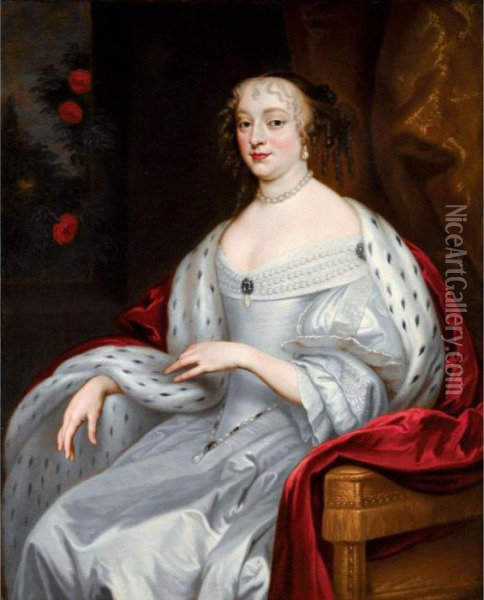 Portrait Of Anne Hyde, Duchess Of York Oil Painting - Sir Peter Lely
