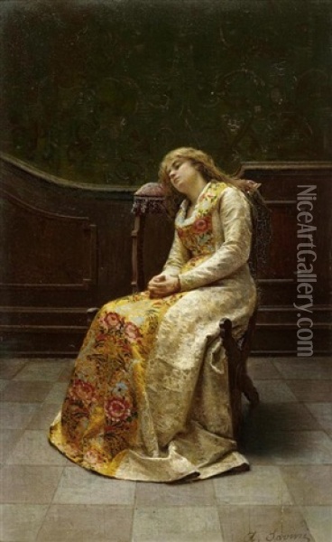 Schlafende Schonheit - Melancholie Oil Painting - Alfonso Savini