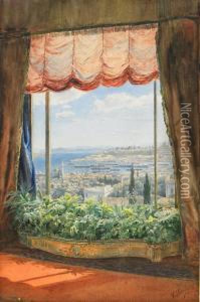 View Of Constantinople Oil Painting - Emile Villiers De L'Isle-Adam