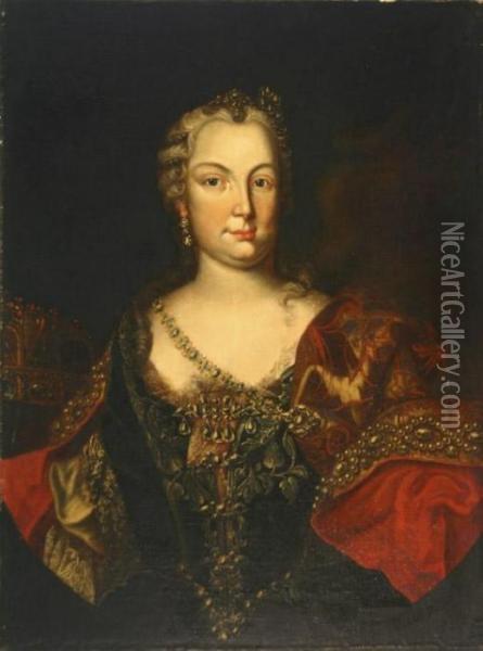 Portrait Of The Duchess Of Marlborough Oil Painting - Sir Godfrey Kneller