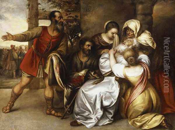 Jacob Receiving the Blooded Tunic of Joseph Oil Painting - Jan Lievens