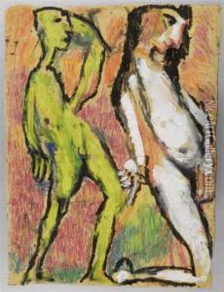 Recto: Ou Allons-nous? Verso: Nous Sommes Venus Oil Painting - Louis Soutter