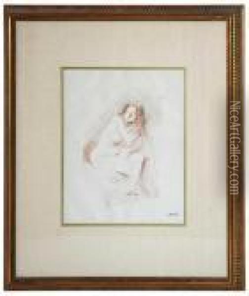 Seated Nude Oil Painting - Jean-Louis Forain