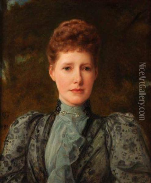 Believed To Be A Portrait Of The Artist's Wife Oil Painting - Frederick Goodall