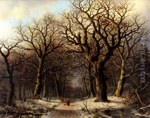 In The Woods Oil Painting - Everardus Benedictus Gregorius Mirani