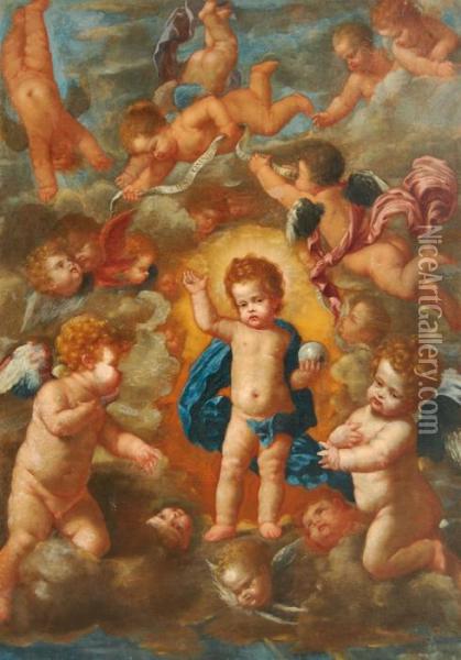 Gesu Bambino In Gloria Oil Painting - Pietro Novelli Il Monrealese