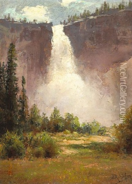 Waterfall Oil Painting - Charles Dorman Robinson