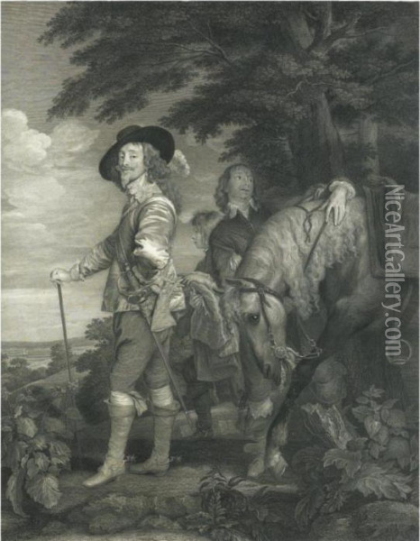 Carolo I (charles I In The Hunting-field) Oil Painting - Sir Anthony Van Dyck