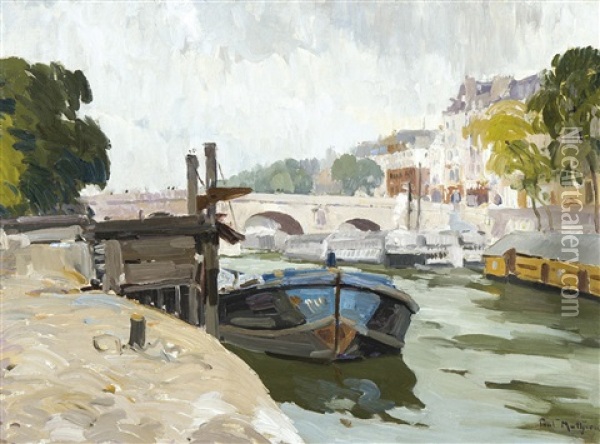 De Seine Te Parijs - La Seine A Paris Oil Painting - Paul Mathieu