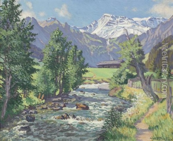 Sommertag An Der Engstligen Oil Painting - Waldemar Theophil Fink