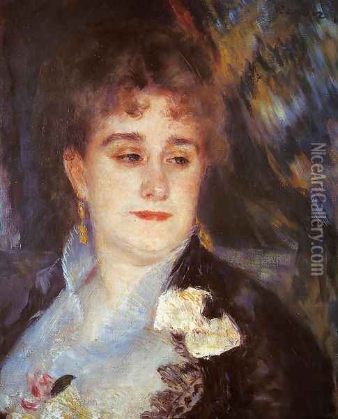 First Portrait Of Madame Georges Charpeitier Oil Painting - Pierre Auguste Renoir