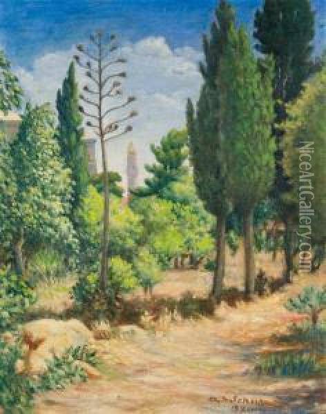 San Simon, Jerusalem Oil Painting - Aaron Shaul Schur