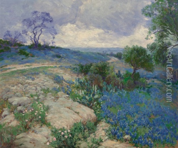 Texas Landscape With Bluebonnets Oil Painting - Julian Onderdonk